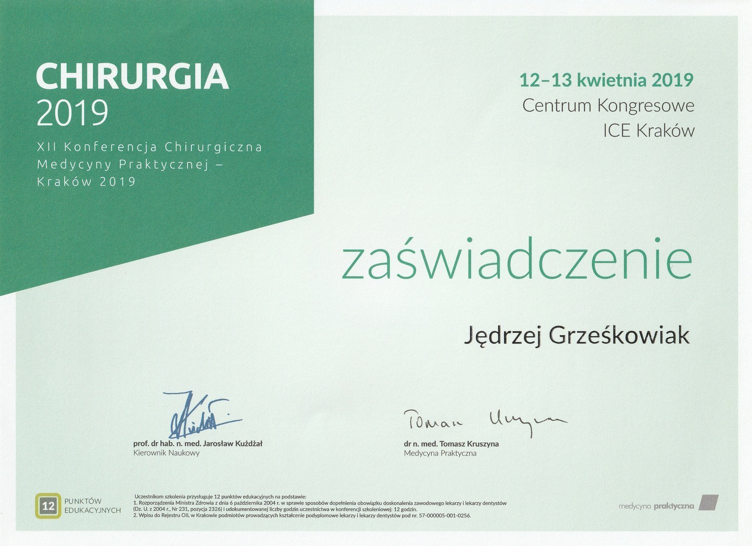 Certyfikat 19